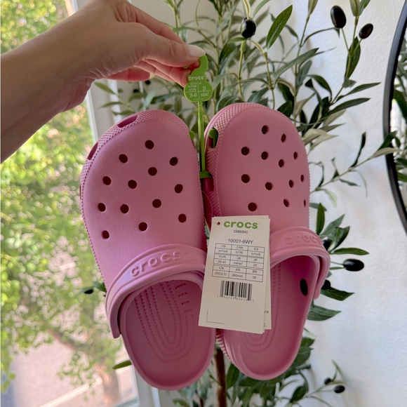 Pink Classic Crocs Clogs Shoes, Tweed Rose, Women’s 9 - Picture 2 of 5